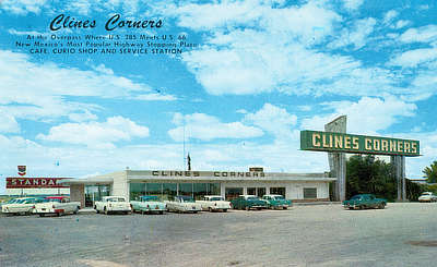 1950s view of Clines Corners on Highway 66 in New Mexico